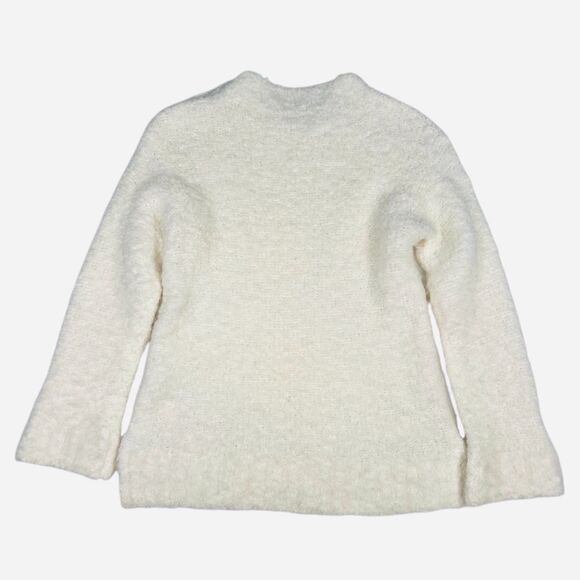Crewcuts Girls Alpaca Blend Sweater Size 10 Cream Ivory Button Shoulder Cozy - Picture 2 of 4